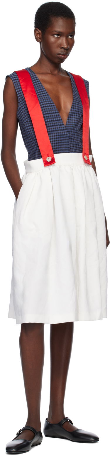 Nederdel Comme des Garçons Comme des Garçons Girl Gabardine & Satin Midi Skirt Hvid | NO-A005-051, 3