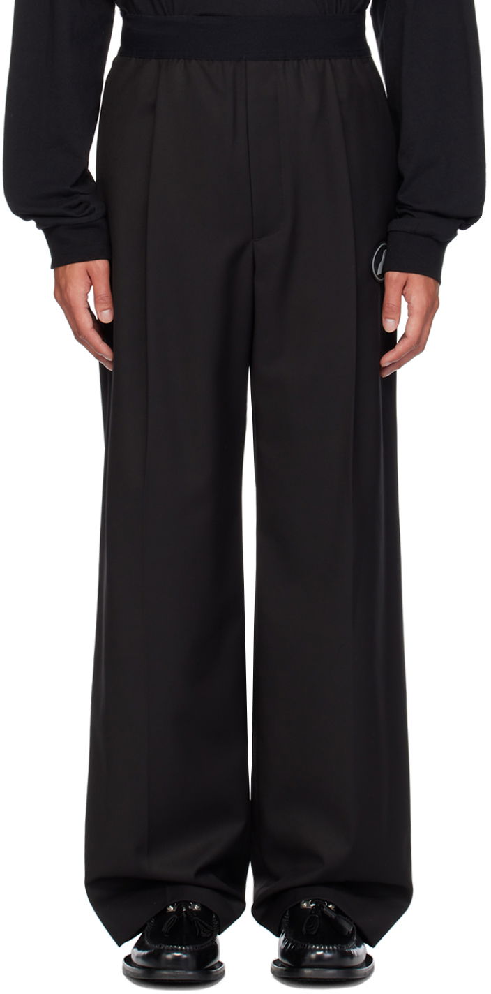 Bukser We11done Logo Straight Leg Trousers Sort | WD-PT4-20-729-U-BK