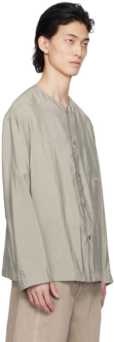 Skjorte LEMAIRE Lemaire Collarless Button-Up Shirt Sort | SH1065 LF208, 4