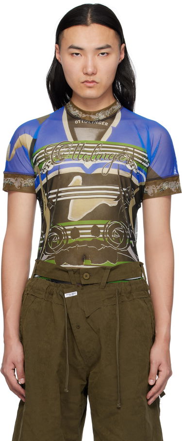 T-shirt Ottolinger Ottolinger Printed Mesh T-Shirt Blå | 101-100501-01, 0