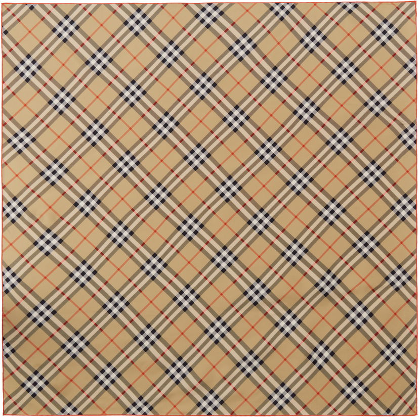 Tørklæde Burberry Burberry Check Silk Scarf Beige | 8088140