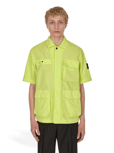 Skjorte Stone Island Garment Dyed Shirt Gul | 761542406 V0031