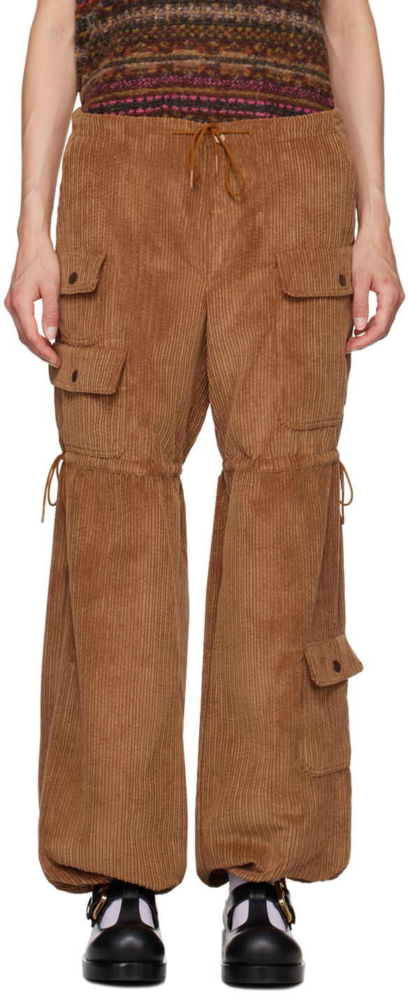 Cargo bukser Anna Sui Corduroy Drawstring Cargo Trousers Brun | 624V40