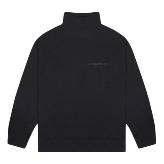 Sweater Fear of God Essentials FW20 Mock Neck Sweatshirt Sort | FOG-FW20-331