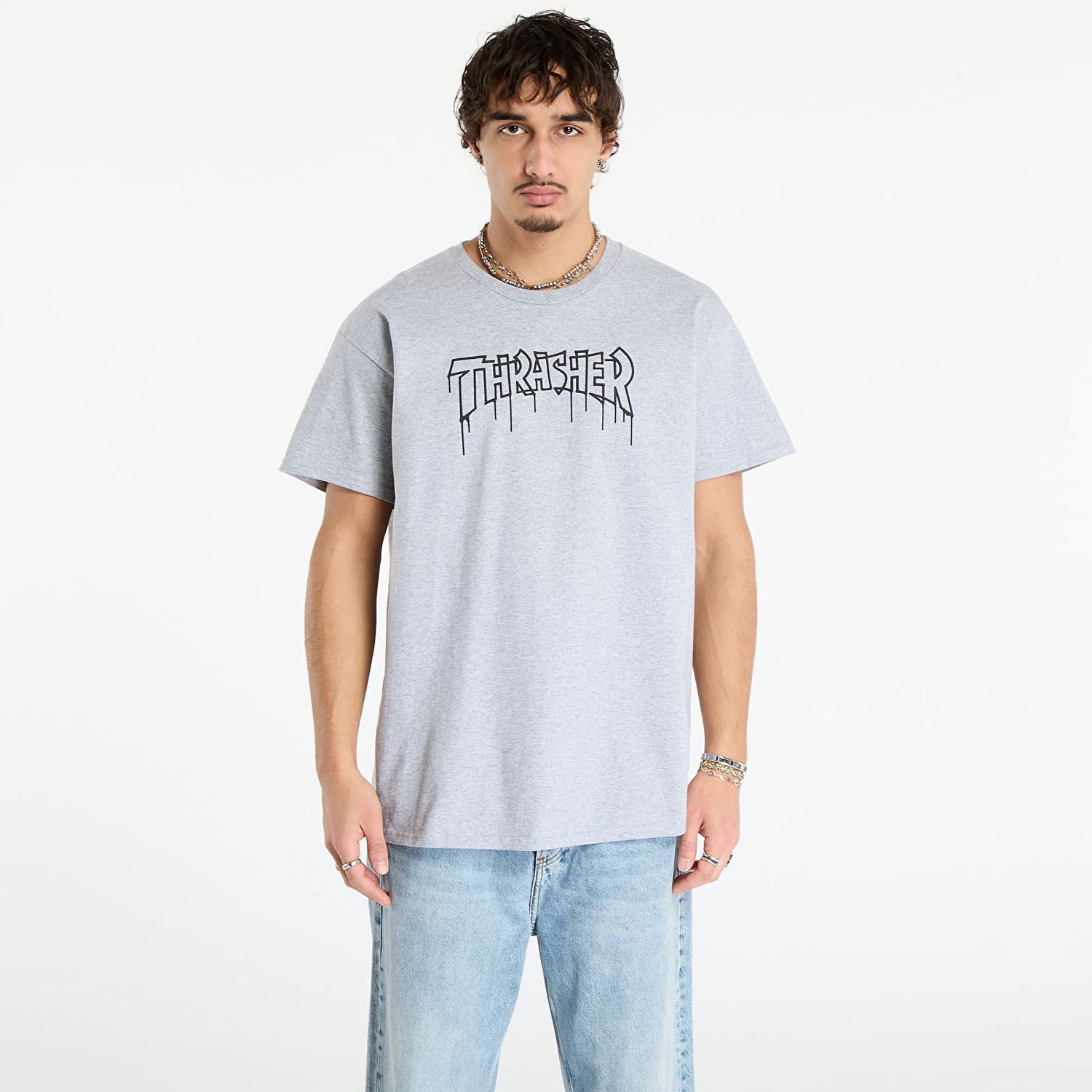 T-shirt Thrasher One-liner T-Shirt L Grå | 145778, 0