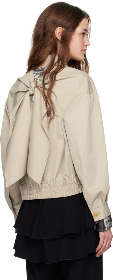 Jakke UNDERCOVER UNDERCOVER  Cropped Elastic Waistband Jacket Beige | UP1E1203-1, 2