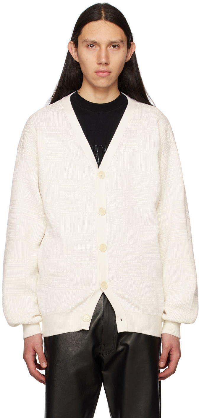 Sweater VETEMENTS Textured Knit Cardigan Hvid | VL16KN120W