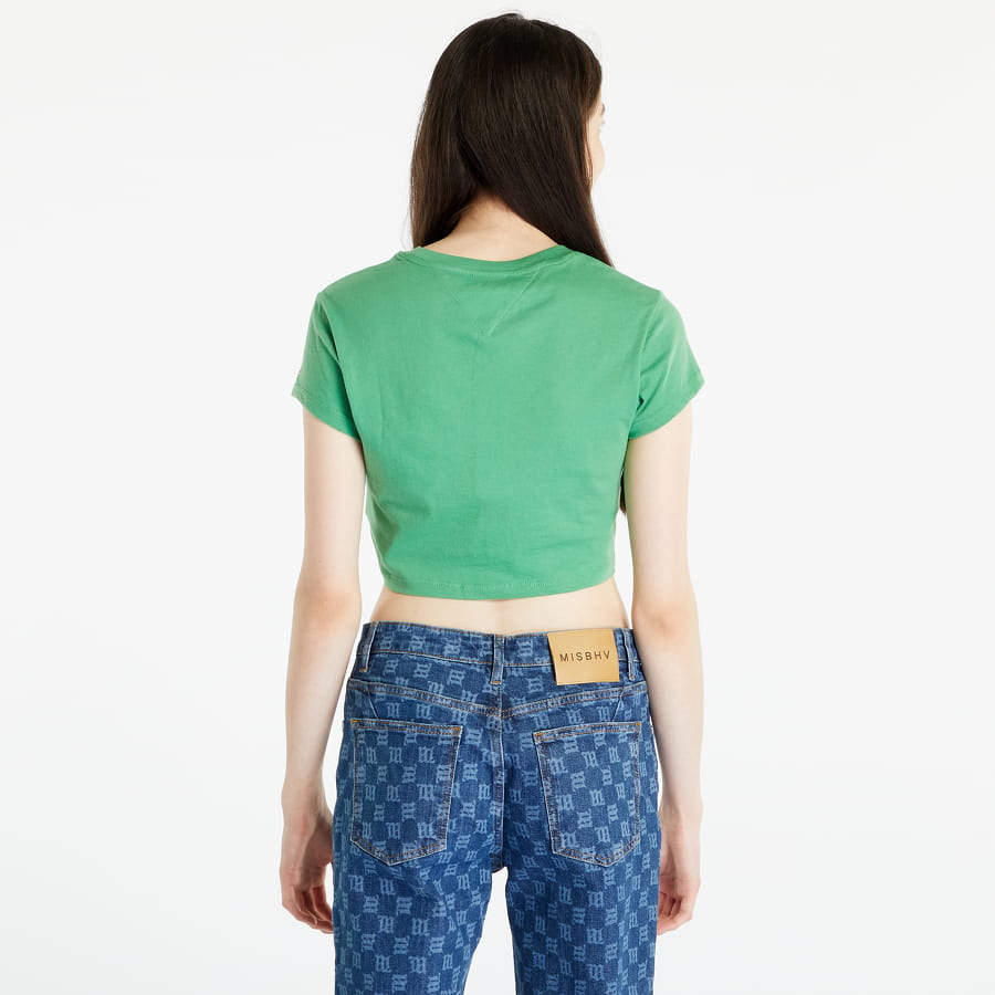 Crop top Tommy Hilfiger TOMMY JEANS Essential Logo Cropped T-Shirt Grøn | DW0DW15444 LY3, 1