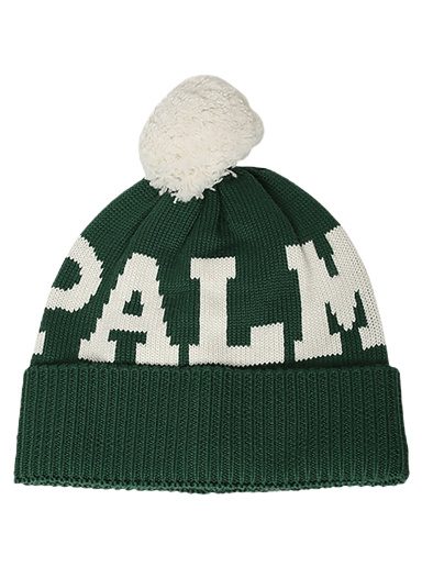 Beanie Palm Angels Logo Pompon Beanie Grøn | PWLC011F22KNI0015501
