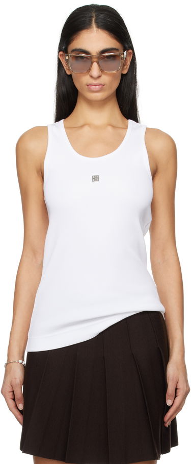 Tanktop Givenchy Sleeveless 4G Logo Tank Top Hvid | BW70CH3YHY100, 0