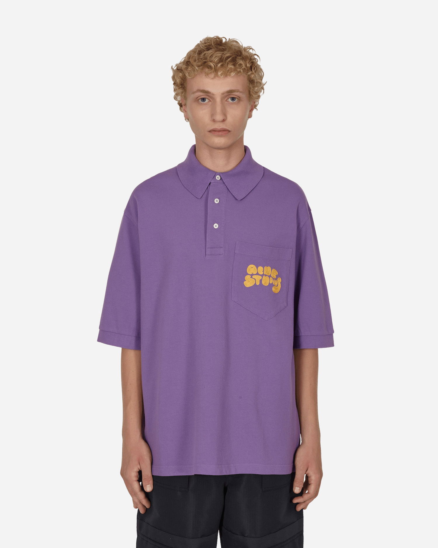 Polo skjorte Acne Studios Bubble Logo Polo T-Shirt Lilla | BL0326- ADI, 0