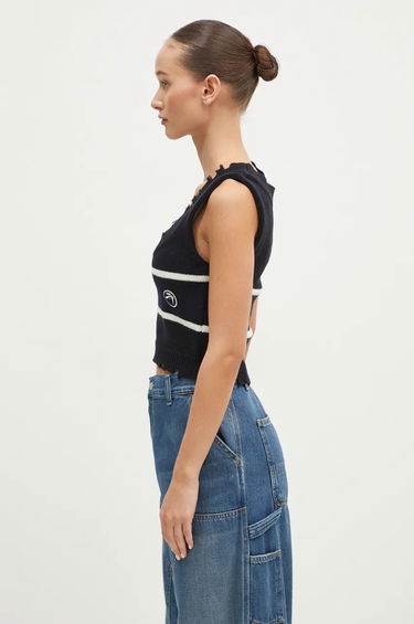 Sweater Ambush Destroyed Rib Round Neck Vest Sort | BWHT003F24KNI0011031, 1