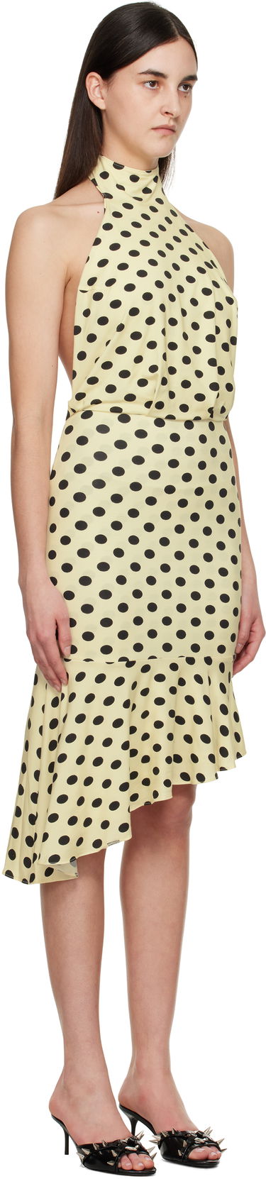 Kjole Miaou Miaou Karina Polka Dot Halter Midi Dress Gul | 5028TJBBNP, 1