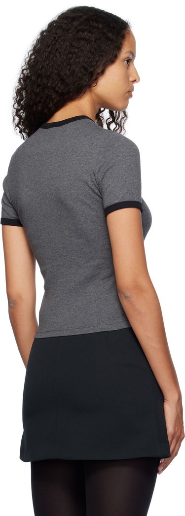 T-shirt Courrèges Contrast Trim Signature T-Shirt Grå | 324JTS017JS0166, 2