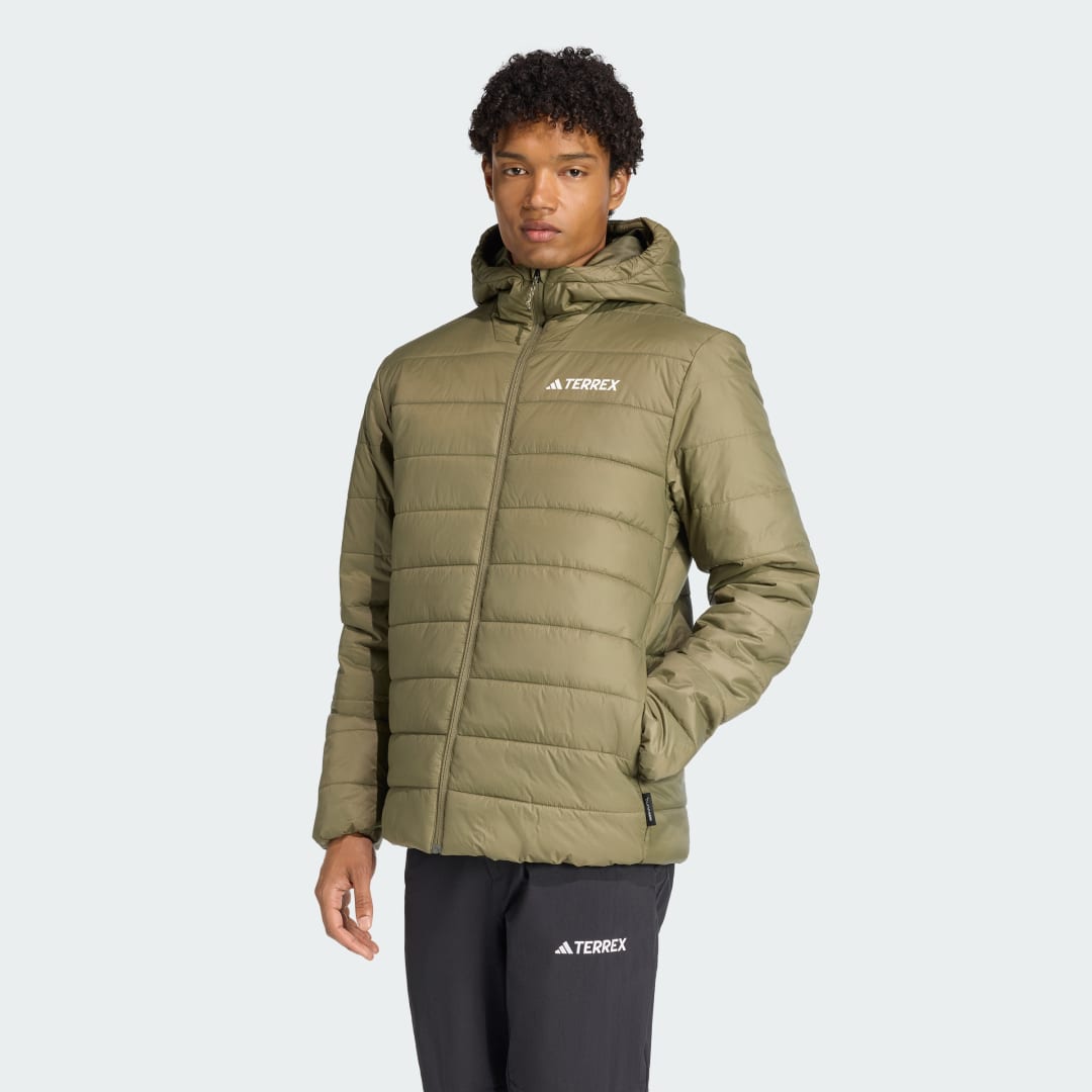 Puffer jakke adidas Performance Terrex Multi Essentials CLIMAWARM Insulated Hooded Jacket Grøn | KB2186, 0