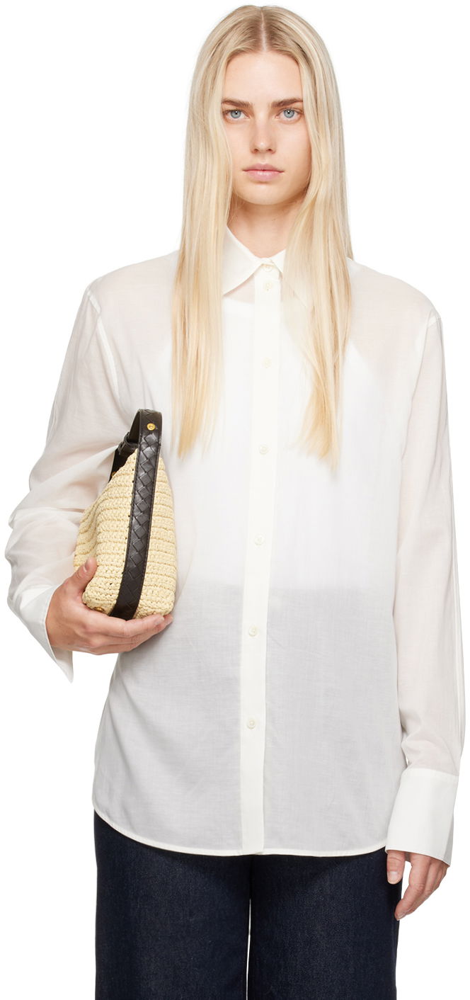 Skjorte TOTEME Women's Droptail Shirt Hvid | 243-WRT2522-FB0238