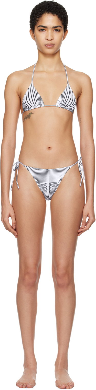 Badetøj Jean Paul Gaultier Gaultier 'The Pinstripe Body Morphing' Bikini Bottoms Hvid | 25/33-F-BS021-J571-0100, 0