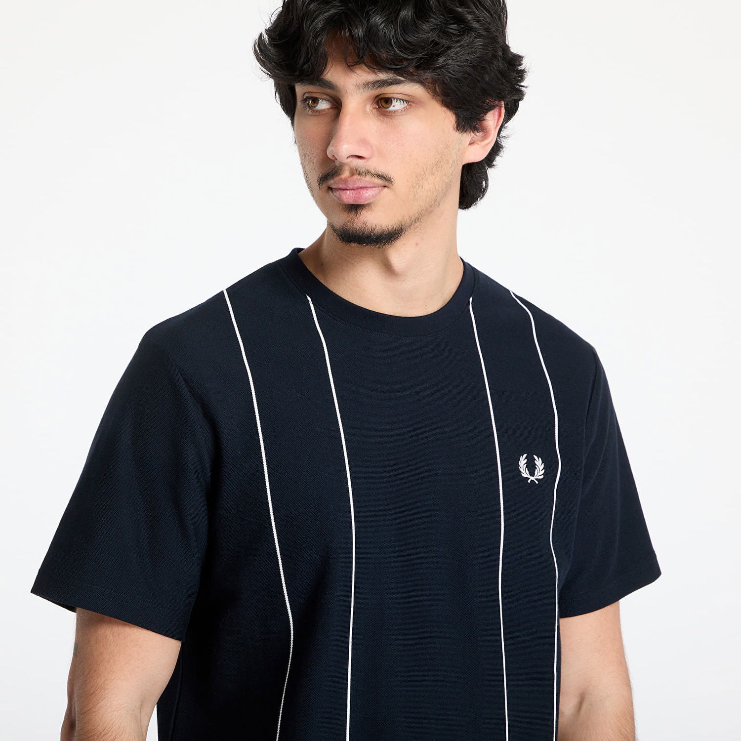 T-shirt Fred Perry Fred Perry Pinstripe T-Shirt Mørkeblå | M9859 608, 1