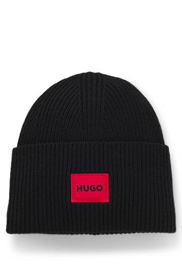 Beanie BOSS HUGO Wool-Blend Beanie with Logo Patch Sort | 50502579, 0