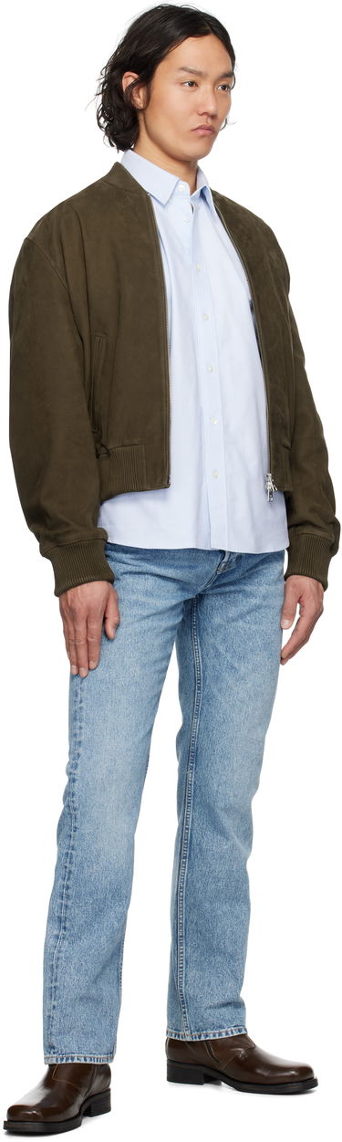 Bomberjakke AMI AMI Paris Zipped Suede Jacket Grøn | HJK152.LH0052, 3