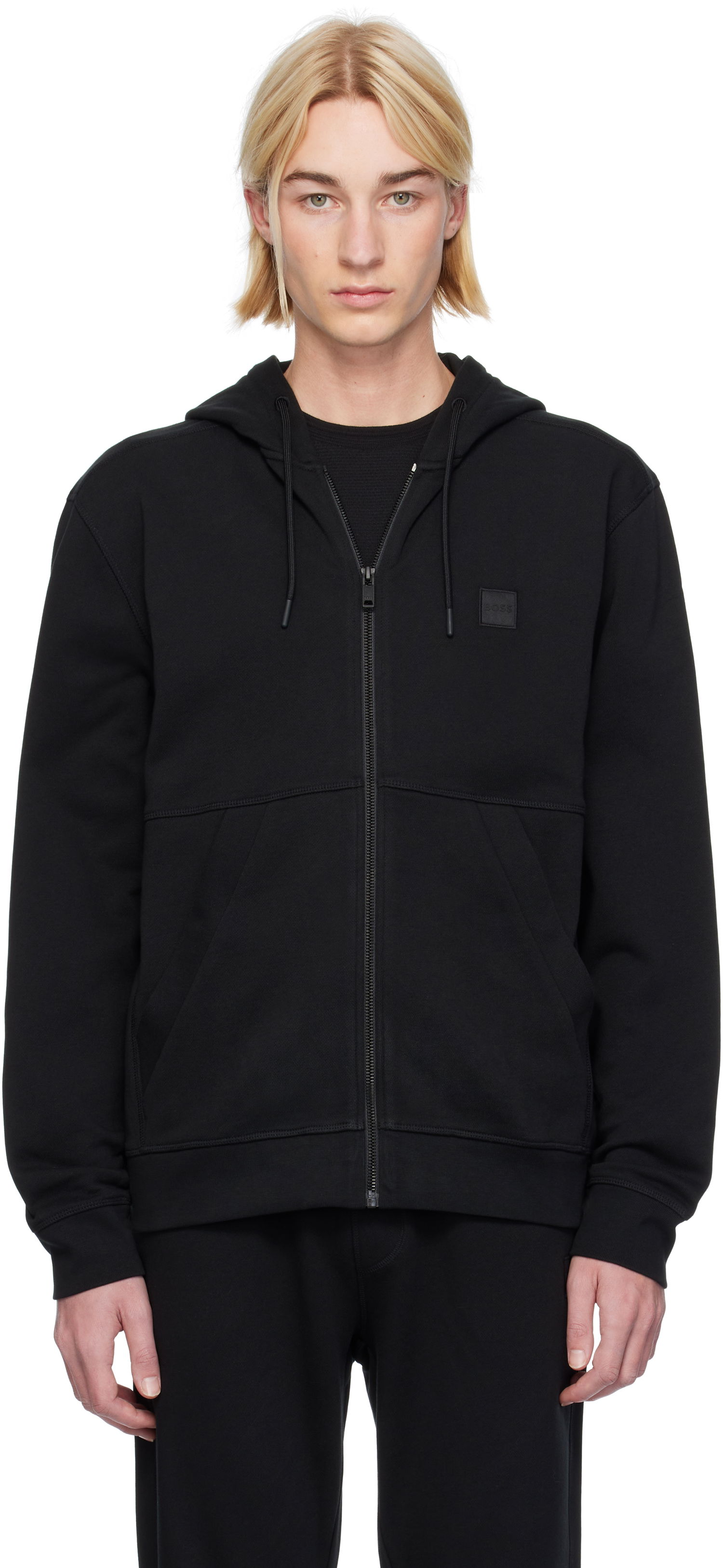 Sweatshirt BOSS Zip Up Hoodie Sort | 50508578, 0