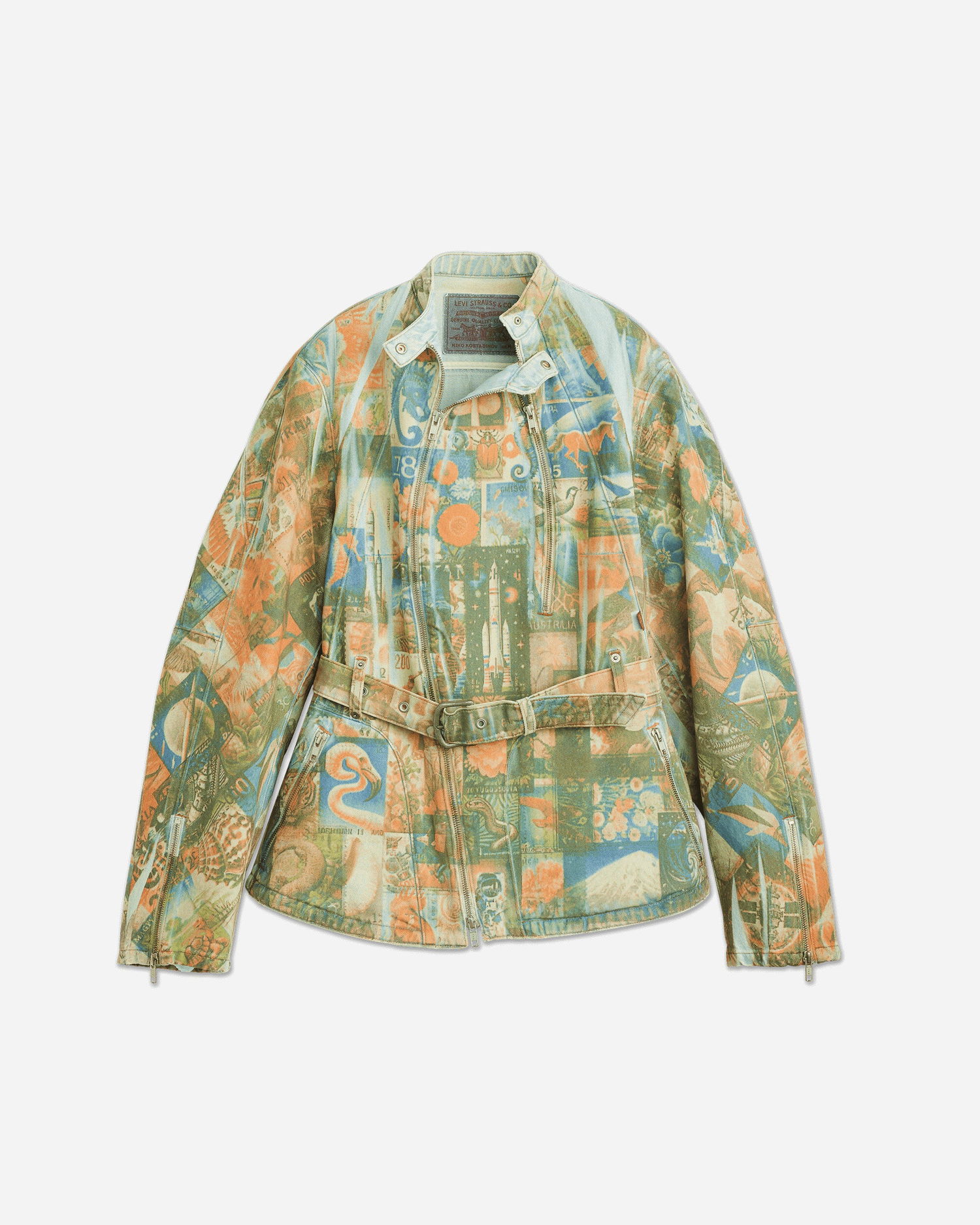 Jakke KIKO KOSTADINOV Levi's Carina Waisted Jacket with Postal Stamp Print Flerfarvet | 003IR0000 1, 1
