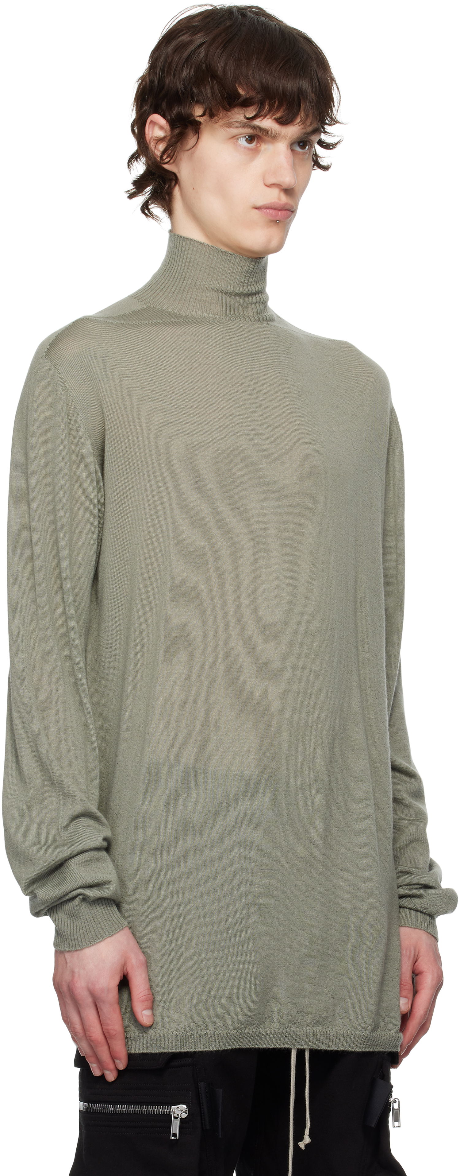 Sweater Rick Owens Rick Owens Hollywood Oversized Turtleneck Grøn | RU01E5626 WS, 1