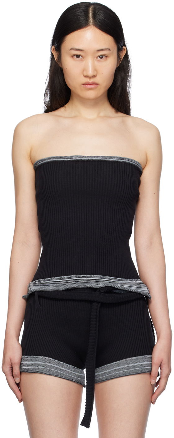 Tanktop Ottolinger Ottolinger Fringes Tube Top Sort | 708602