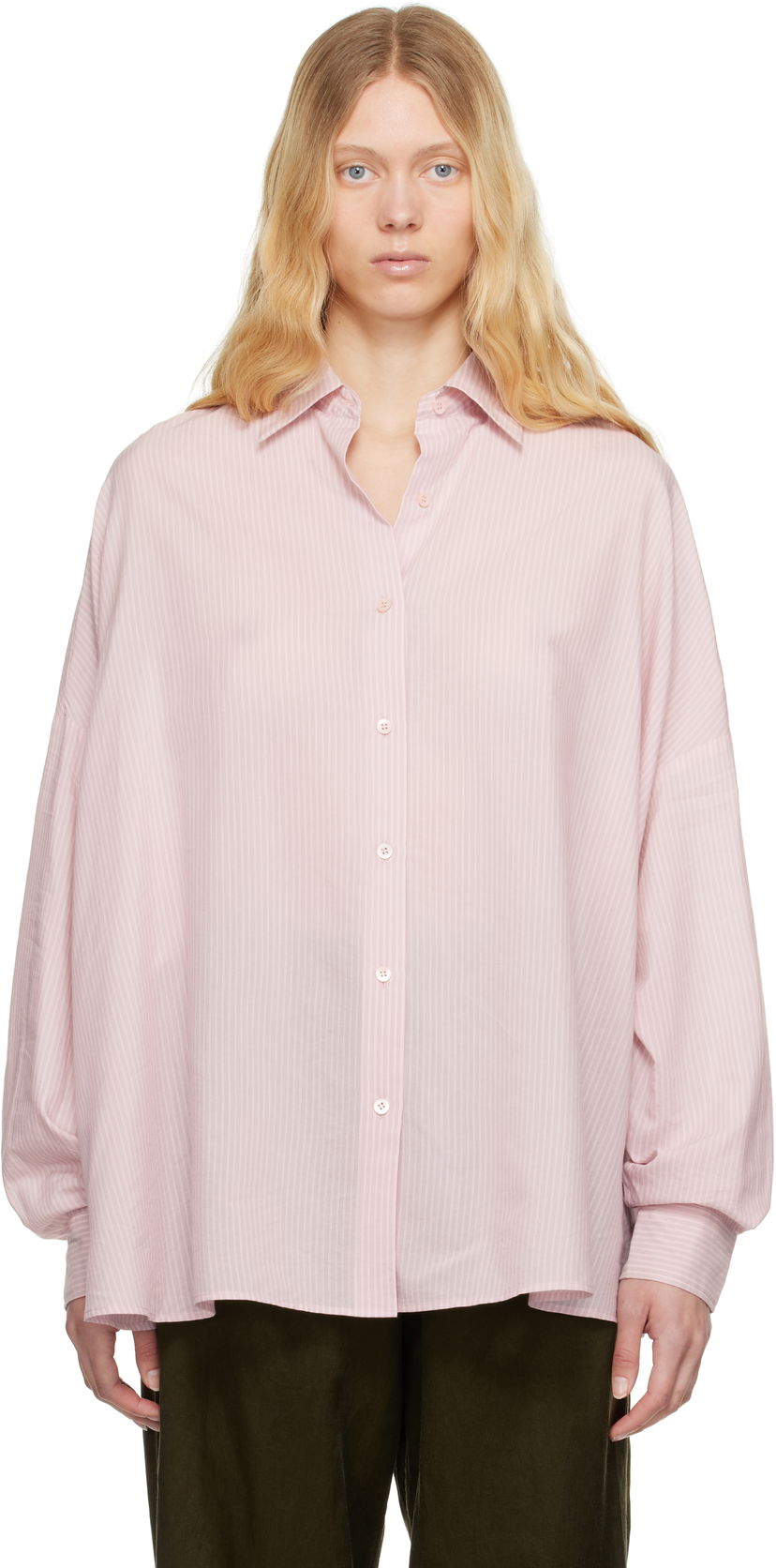 Skjorte Dries Van Noten Dries Van Noten Striped Cocoon Shirt Lyserød | 251-010700-1524