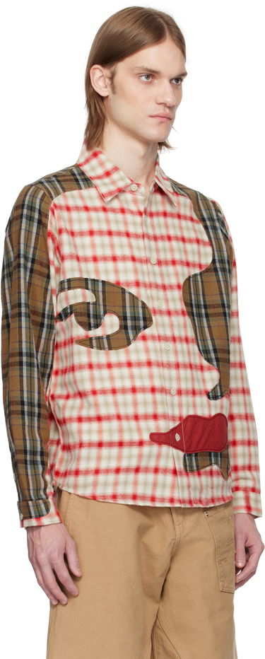 Skjorte KidSuper KidSuper Patchwork Face Flannel Shirt Flerfarvet | SS25-LTP-03, 1