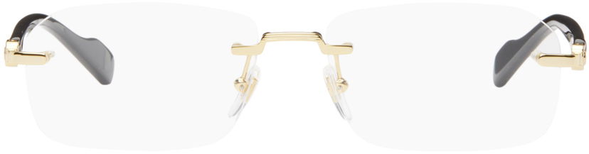 Solbriller Gucci Rimless Rectangle Glasses Beige | GG1221O