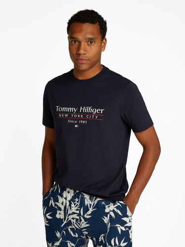 T-shirt Tommy Hilfiger Tommy Hilfiger Logo Crew Neck T-Shirt Mørkeblå | MW0MW38621DW5, 0