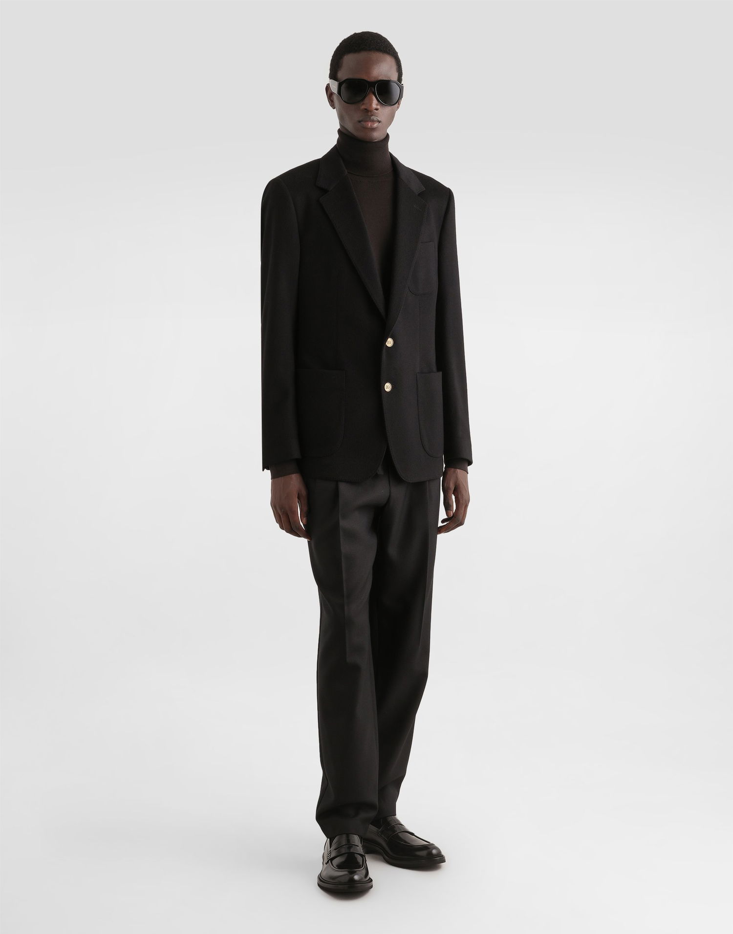 Jakke Dolce & Gabbana Single-breasted Portofino Cashmere Jacket Sort | G2PT9TFUCA4N0000, 1