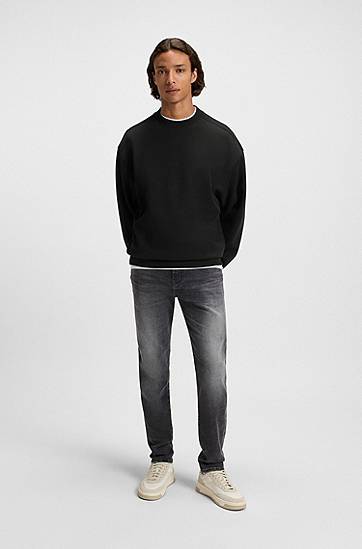 Sweatshirt BOSS Oversized Cotton Blend Sweatshirt Sort | 50543467, 1