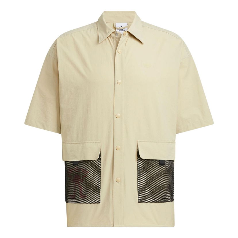 Skjorte adidas Originals Originals SS22 Logo Woven Shirt Beige | HR6468