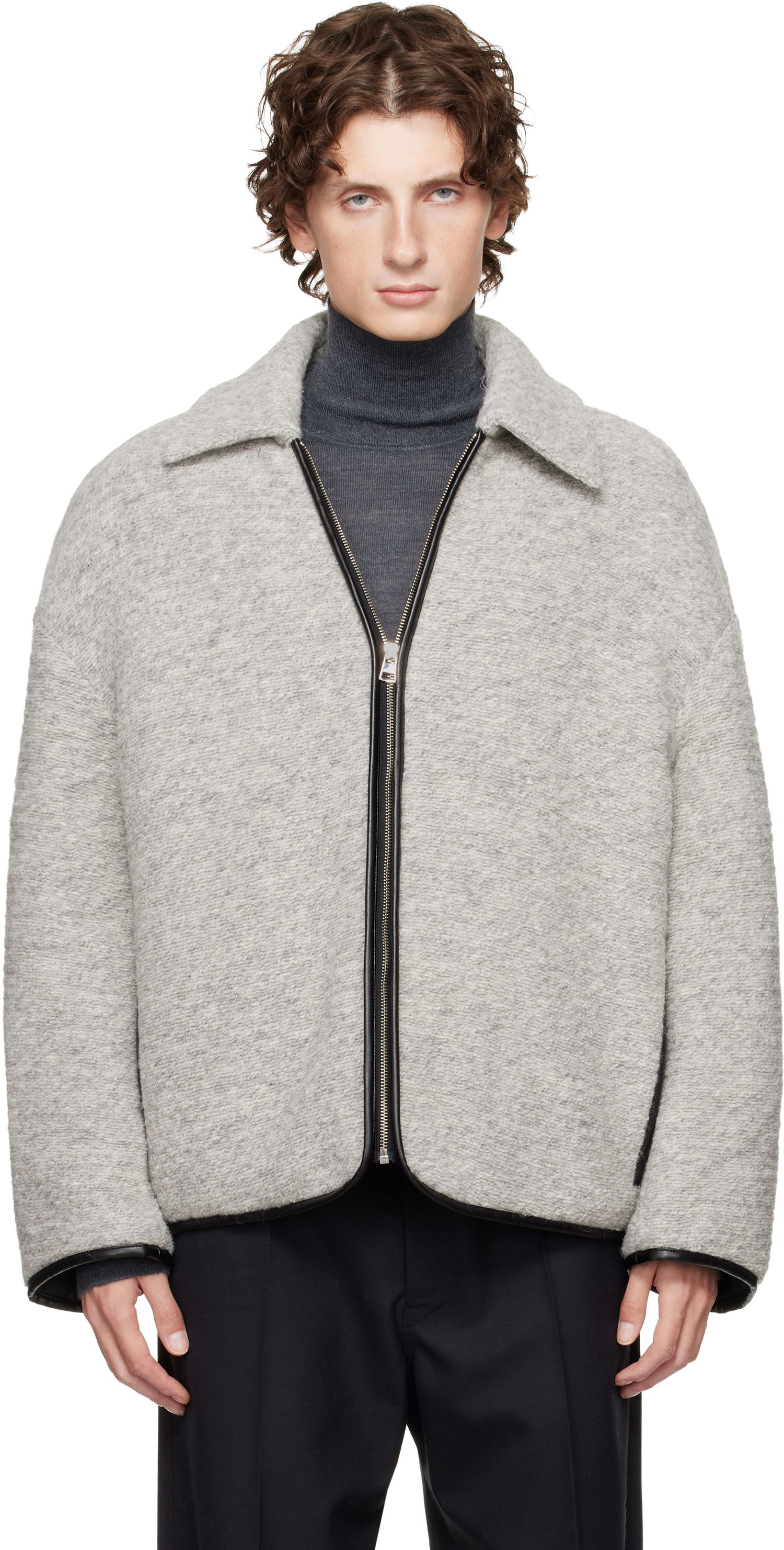 Jakke JW Anderson JW Anderson Contrast Trim Full-Zip Jacket Grå | JK0394-PG1820, 0