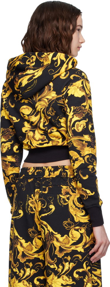 Sweatshirt Versace Versace Jeans Couture Barocco Print Cropped Hoodie Sort | E79HAI313_EFS201, 2