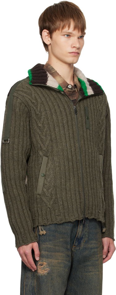 Sweater Andersson Bell Andersson Bell Stripe High-Neck Zip-Up Sweater Grøn | atb1344m, 1
