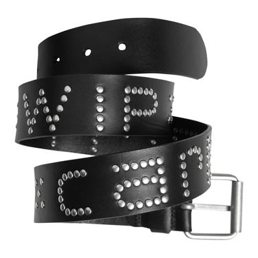 Bælter Carhartt WIP Black Studded Script Belt Sort | I034422_6, 0