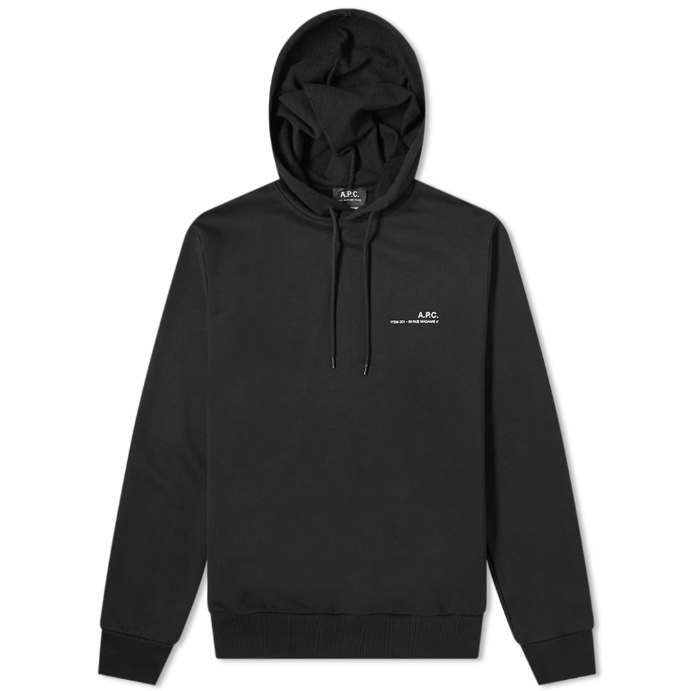 Sweatshirt A.P.C. Item Logo Hoodie Sort | COEAS-H27672-LZZ, 0