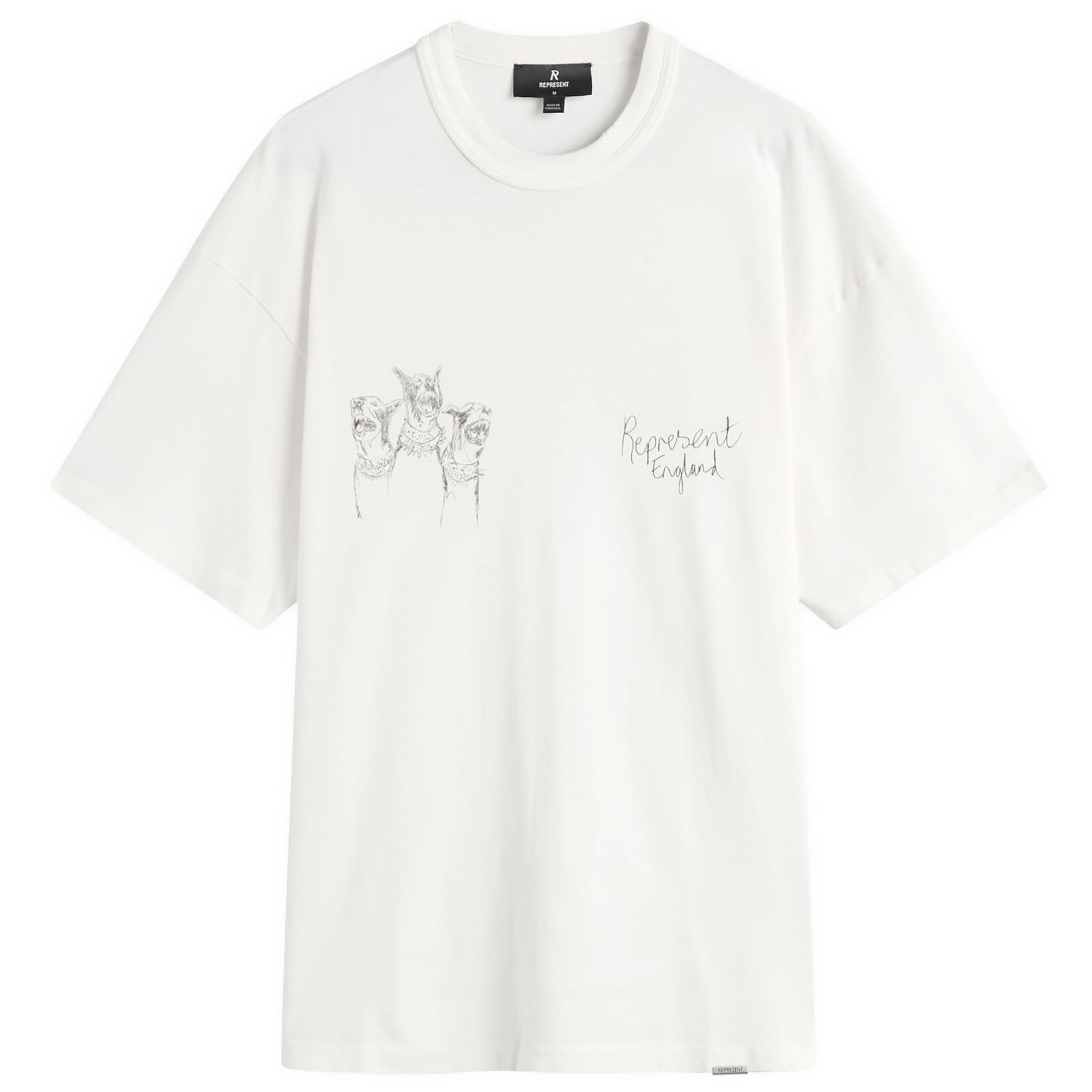 T-shirt Represent Clo Represent Hand Drawn Thoroughbred Dogs T-Shirt Hvid | MLM100383-72, 1