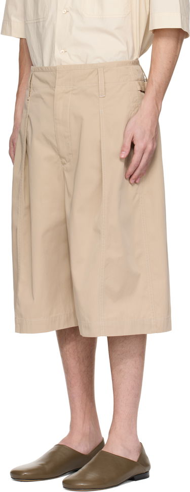Shorts LEMAIRE Lemaire Maxi Pleated Bermuda Shorts Beige | PA1212 LF1352, 3