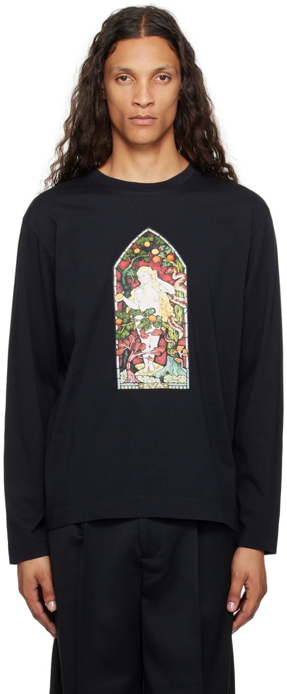 T-shirt Simone Rocha Simone Rocha Stained Glass Woman Long Sleeve T-Shirt Sort | 5194P30-M 0569