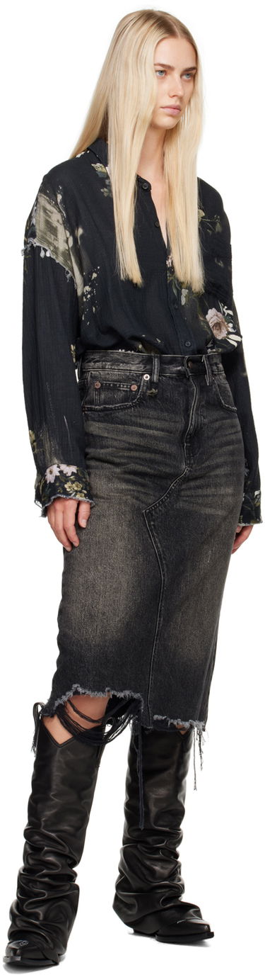 Nederdel R13 R13 Jesse Denim Midi Skirt Sort | R13WD100-D239D, 3