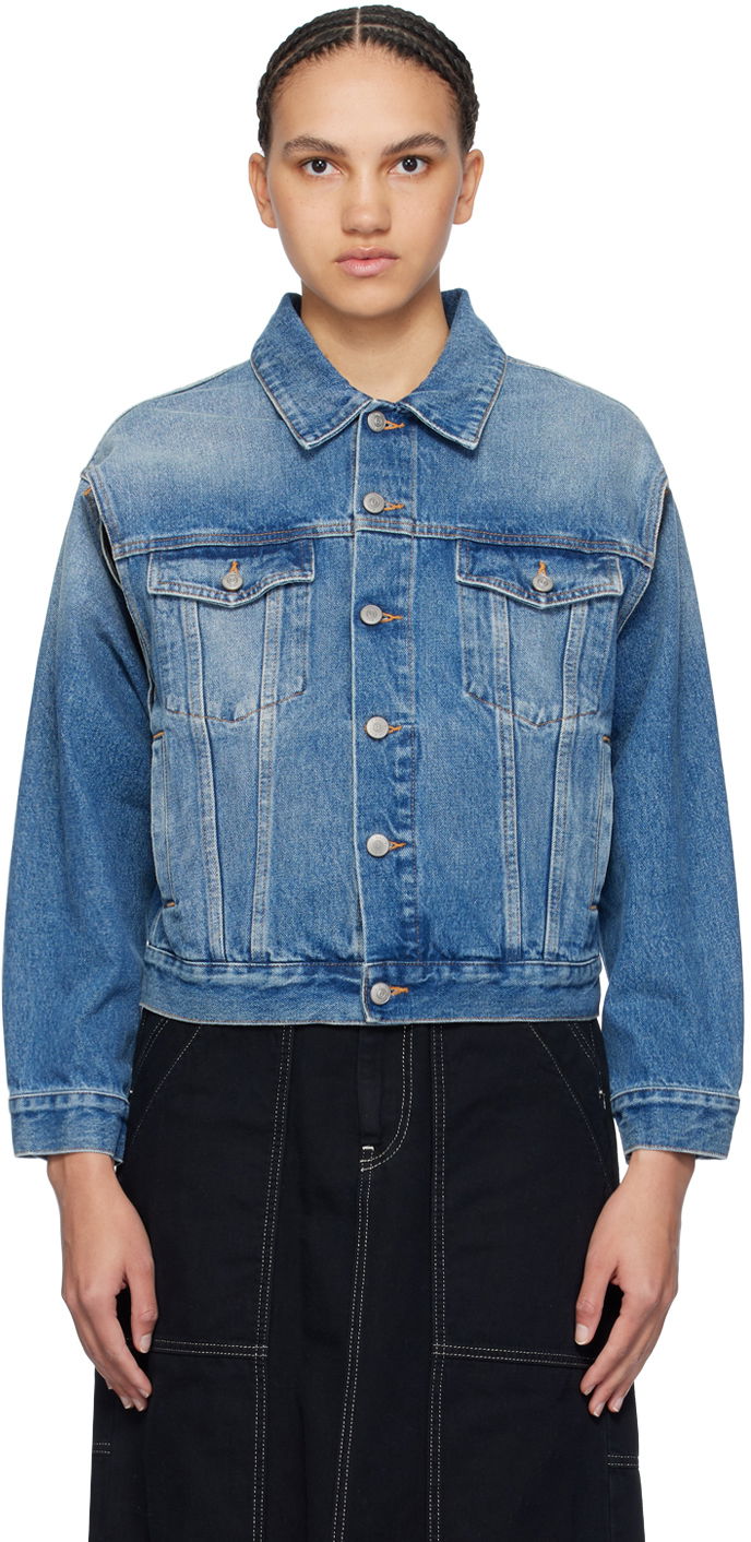 Jakke Maison Margiela MM6 Cutout Denim Jacket Blå | S52AM0294 S30589, 0