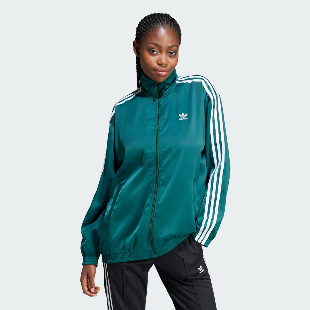 Jakke adidas Originals Loose Satin Track Top Grøn | IP0699, 0