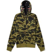 Sweatshirt BAPE 1St Camo Double Shark Full Zip Hoodie Grøn | 001ZPJ802004L-GRN, 1