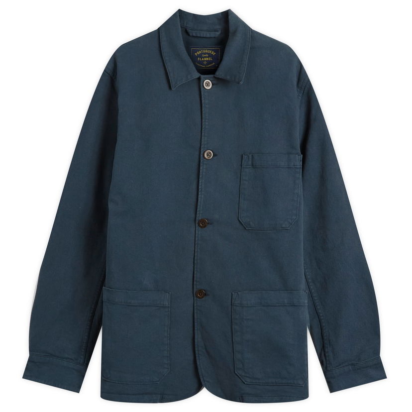 Jakke Portuguese Flannel Labura Chore Jacket, Size Small Blå | AW25007-NVY