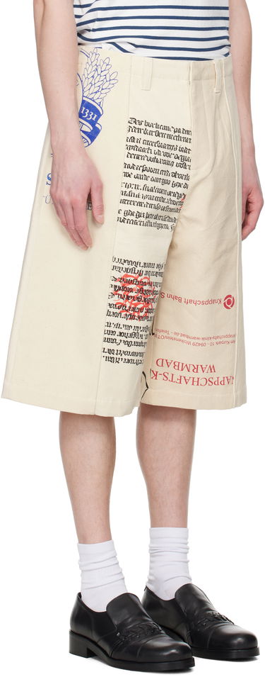 Shorts Marine Serre Marine Serre Regenerated Tote Bags Cargo Shorts Beige | USH006A UWOV0009, 1
