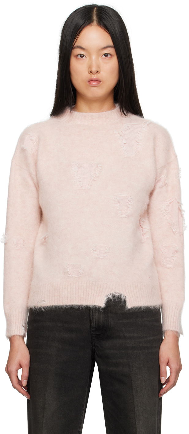 Sweater R13 R13 Deconstructed Fuzzy Sweater Lyserød | R13WY174-Y105B